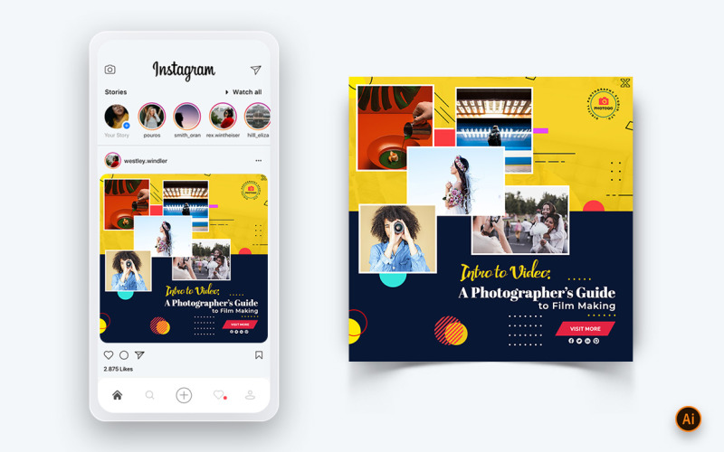 Services de photographie Modèle de conception de publication Instagram sur les médias sociaux-25