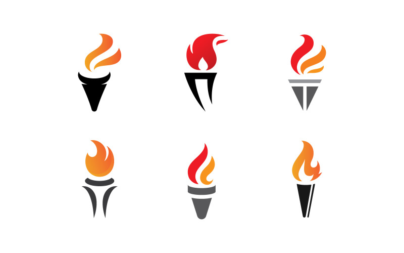 Факел світло векторний логотип дизайн шаблону V13