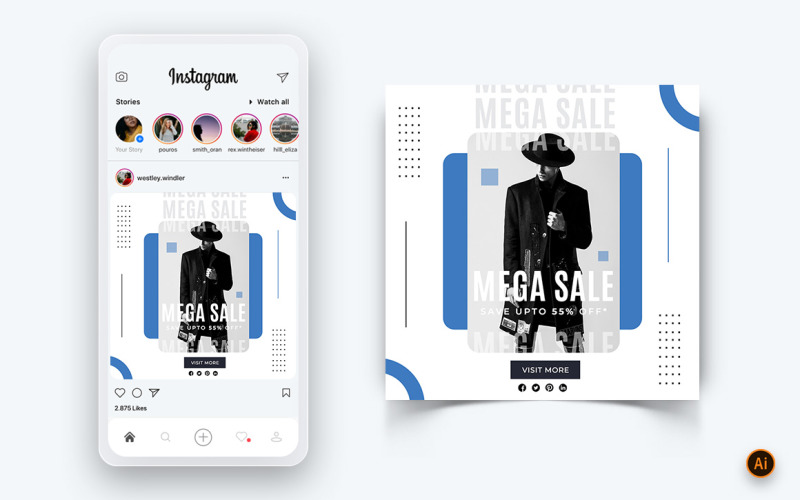Fashion Sale Offer Social Media Instagram Post Design Template-07