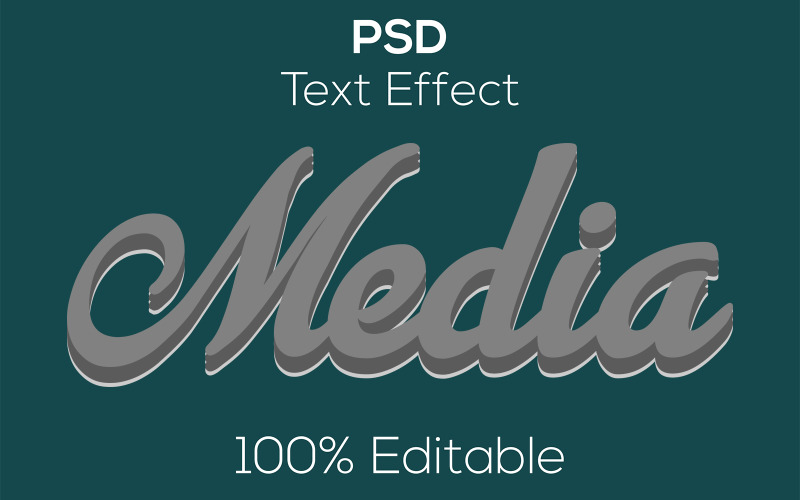 Média | Moderní média PSD textový efekt