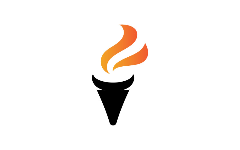 Meşale Işık Vektör Logo Tasarım Şablonu V3