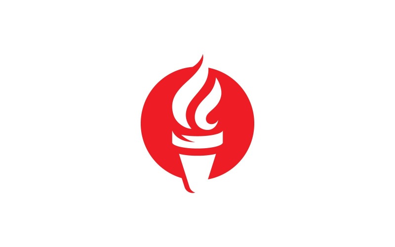 Meşale Işık Vektör Logo Tasarım Şablonu V9