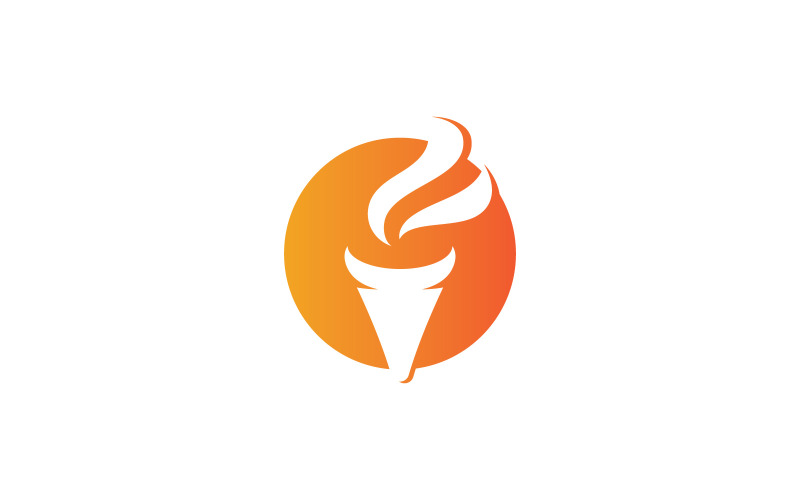 Modèle de conception de logo vectoriel de lumière torche V4