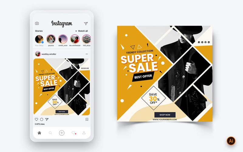 Offerta di vendita di moda Social Media Instagram Post Design Template-15