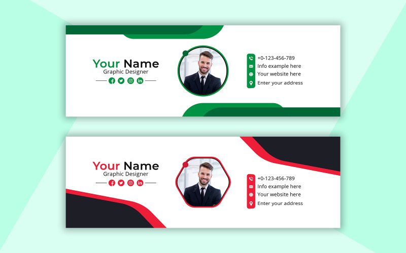 Concepto de plantilla de diseño de firma de correo electrónico corporativo para profesionales