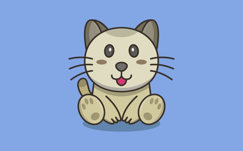 Gato ilustrado en vector