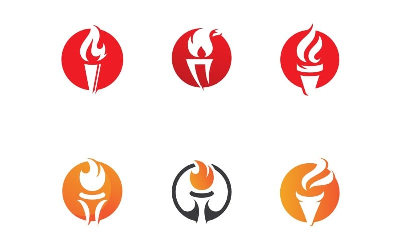 Modèle de conception de logo vectoriel de lumière torche V16