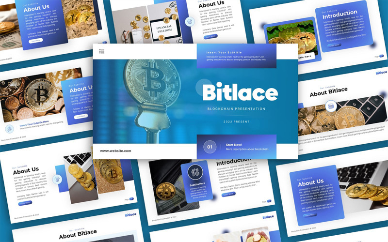 Modello di presentazione PowerPoint multiuso Bitlace Blockchain