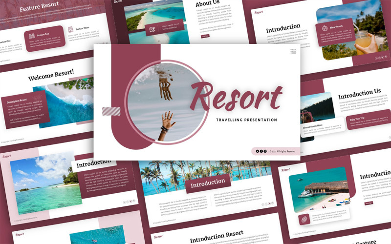Resort Traveling Mehrzweck-PowerPoint-Präsentationsvorlage