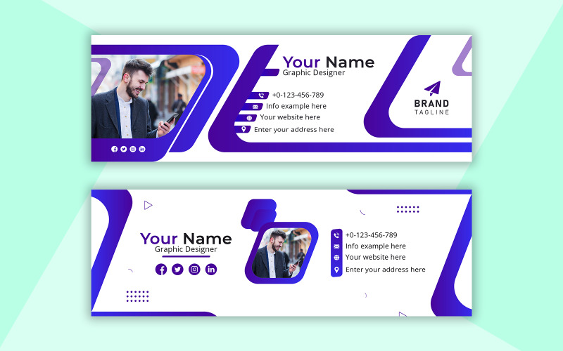 Vállalati üzleti e-mail aláírás sablon design