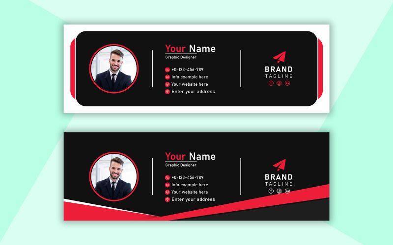 Creatief concept e-mailhandtekeningontwerp
