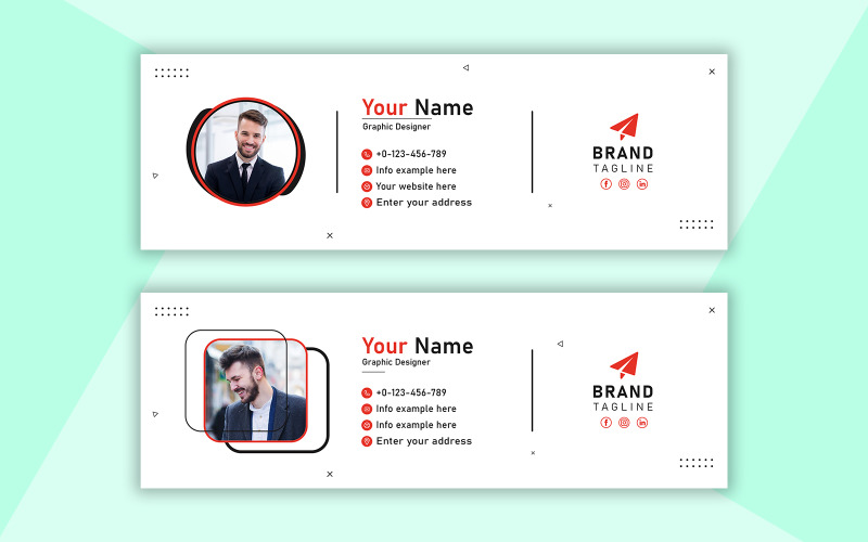 Kreatív professzionális e-mail aláírás Vállalati identitás sablon design