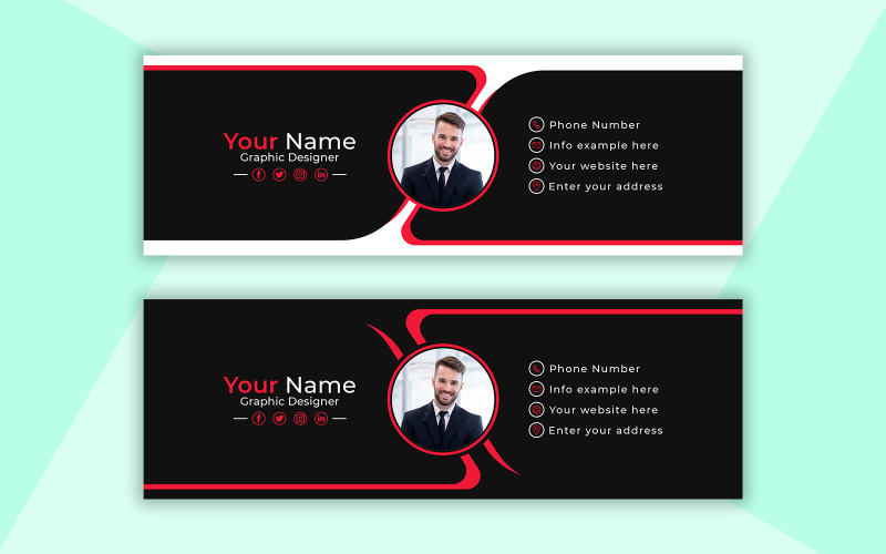 Pack de signature d'e-mail - Modèle de conception d'identité d'entreprise