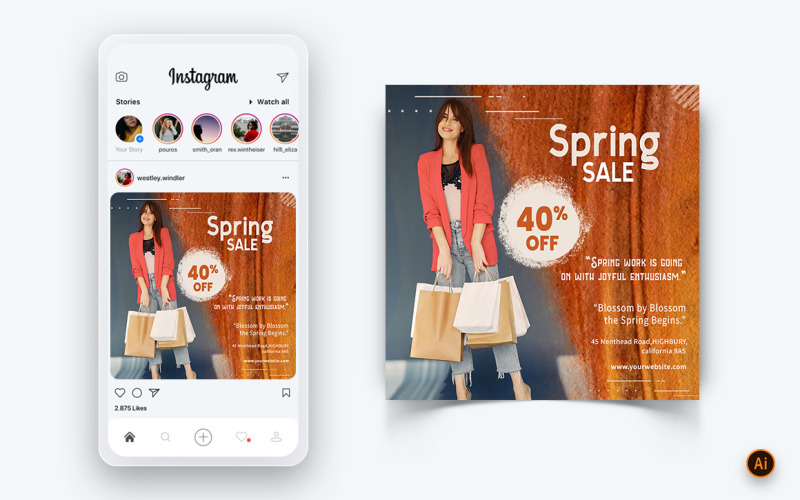 Social Media Instagram Post Design-Vorlage für die Frühlingssaison-18