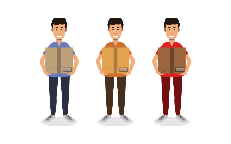 Caja de transporte de hombre ilustrada en vector sobre un fondo blanco