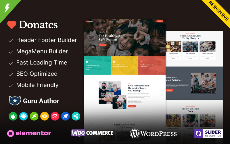 Daruje-charitativní a dárcovská organizace téma WordPress