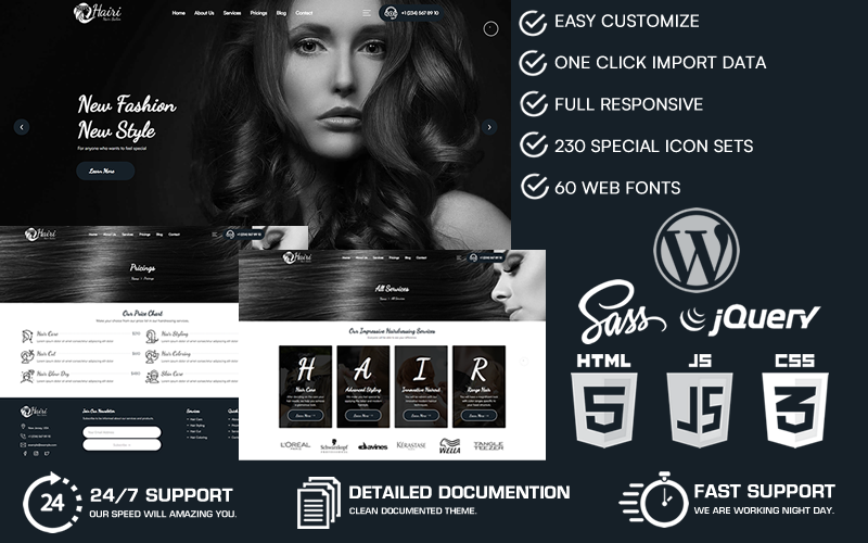 Haira - kadeřnictví a kadeřnictví téma WordPress