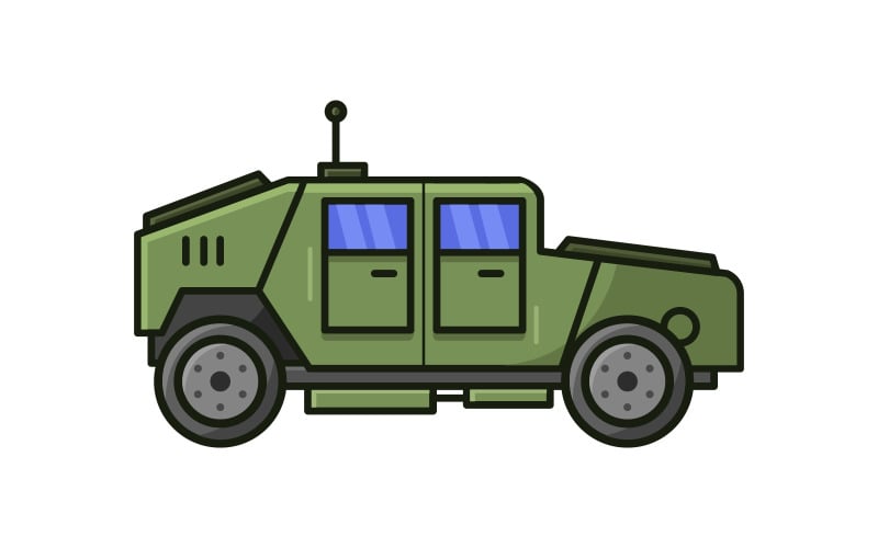 Jeep ilustrado em vetor em um fundo branco