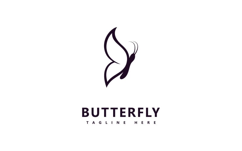 Kelebek Vektör Logo Şablonu. Güzellik Salonu Burcu V4