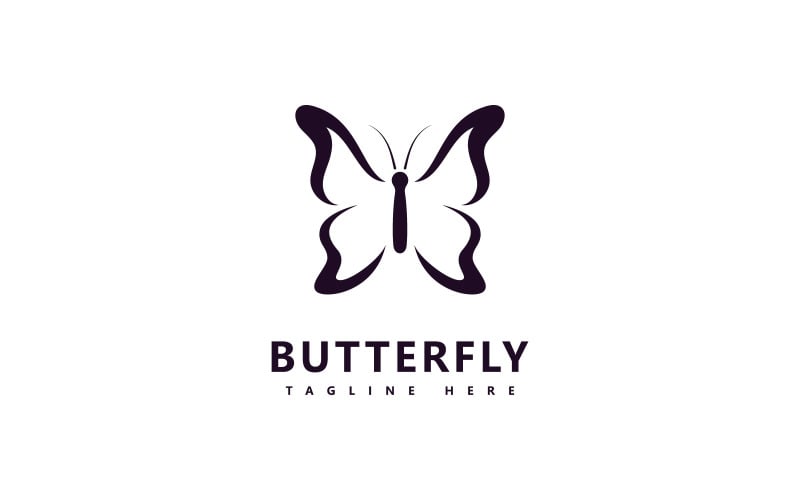 Kelebek Vektör Logo Şablonu. Güzellik Salonu Burcu V7