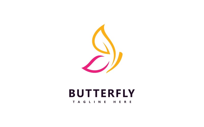 Метелик векторний логотип шаблон. Салон краси знак V2