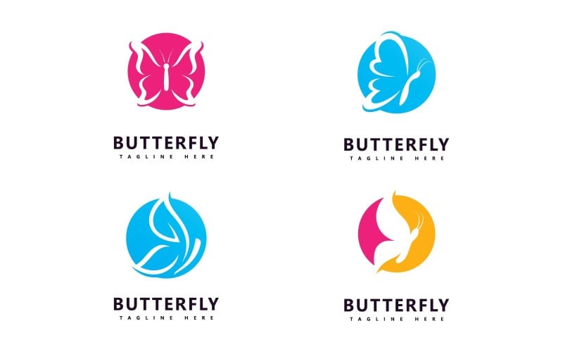 Modello di logo vettoriale farfalla. Segno del salone di bellezza V11