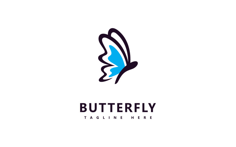 Modello di logo vettoriale farfalla. Segno del salone di bellezza V3