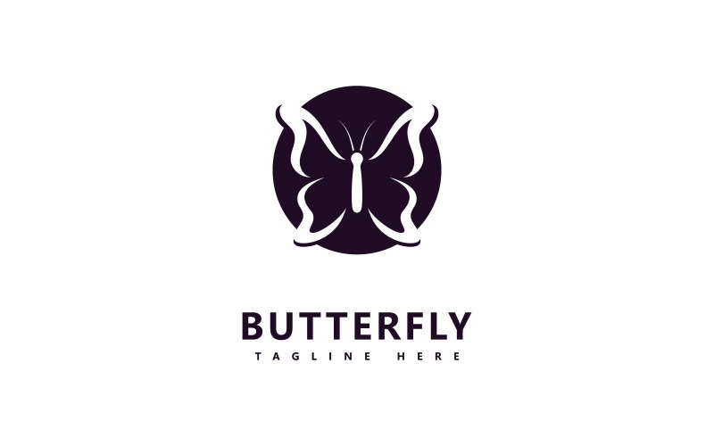 Szablon Logo wektor motyl. Salon piękności znak V10