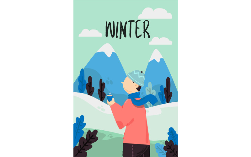Freie Wintersaison-Porträt-Hintergrund-Illustration