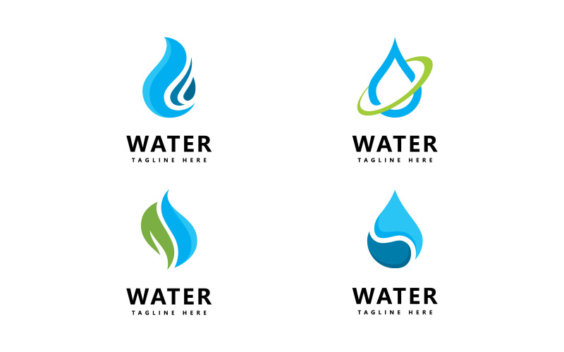 Goccia d'acqua Logo Design Vector V10