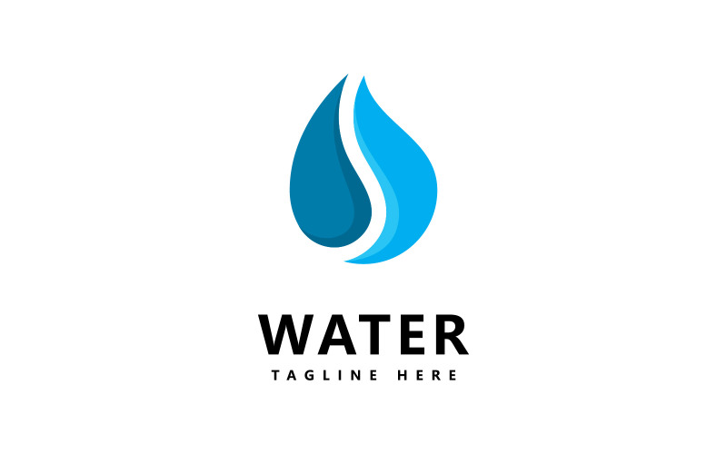 Goccia d'acqua Logo Design Vector V3