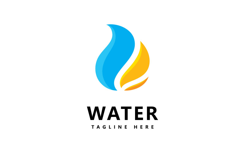 Gota de Água Logo Design Vector V4