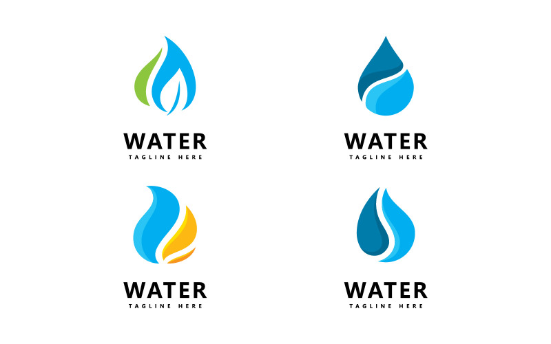 Gota de Água Logo Design Vector V9