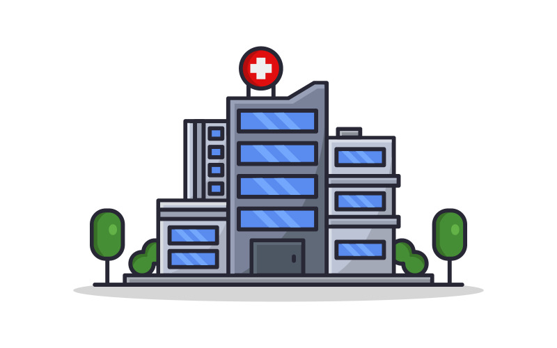 Hospital ilustrado en vector