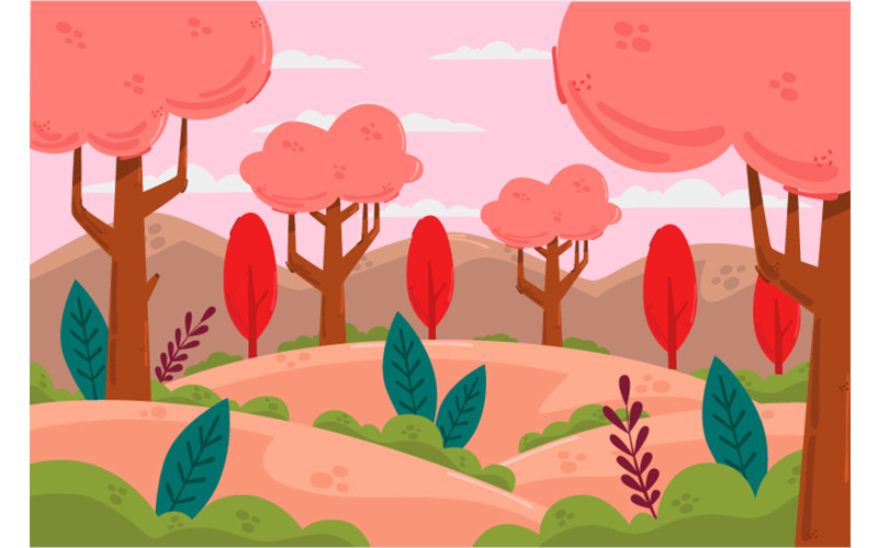 Illustrazione gratuita di sfondo del paesaggio autunnale (2)