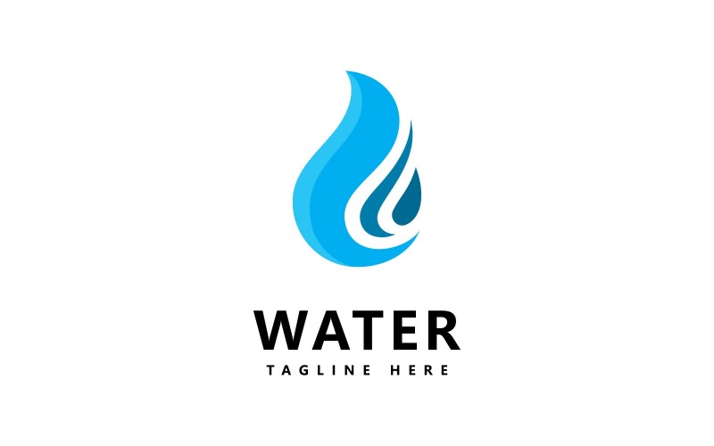 Su Damlası Logo Tasarımı Vektör V5