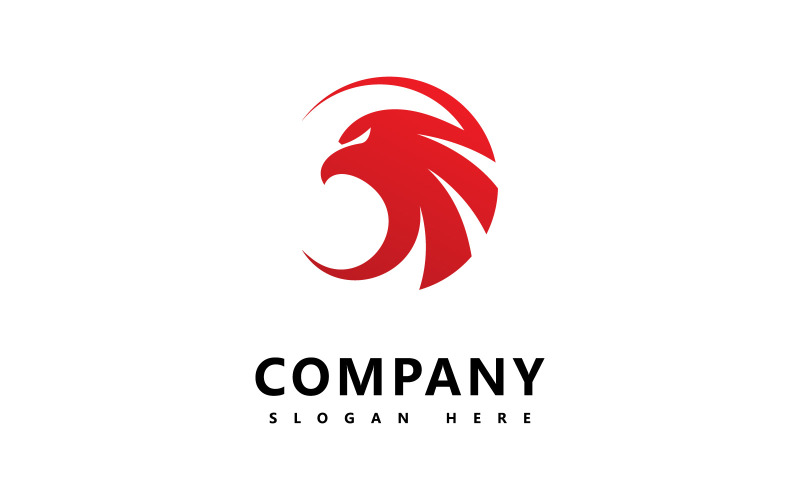 Testa d'aquila animale Logo Design Vector V3