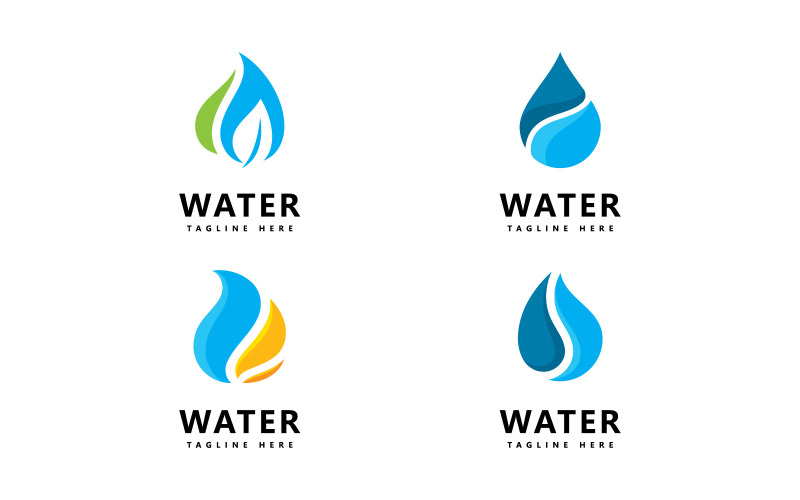 Waterdruppel Logo Ontwerp Vector V9