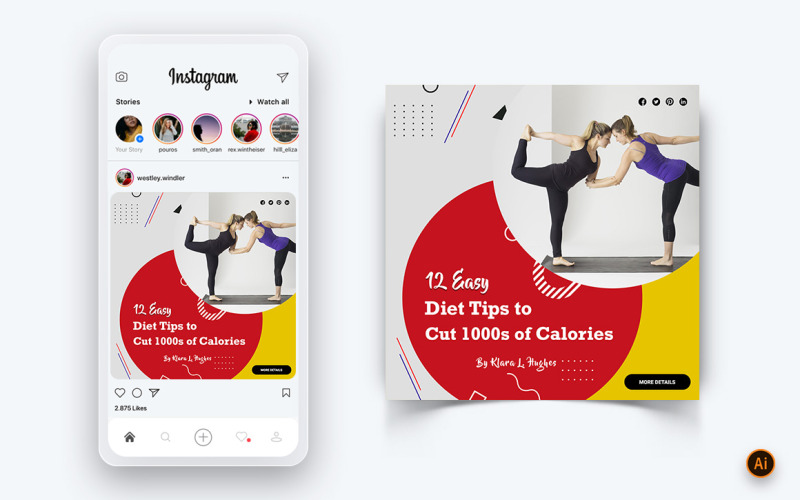 Yoga and Meditation Social Media Instagram Post Design Template-03