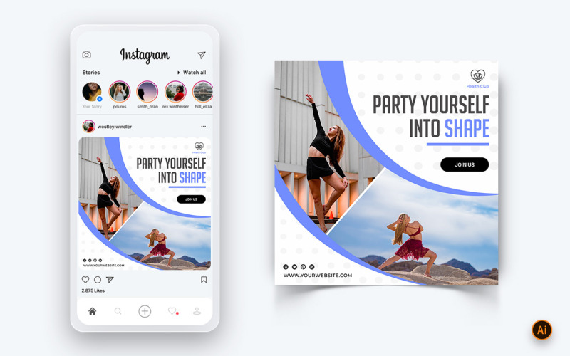 Zumba Dance Studio Social Media Instagram Post Design-Vorlage-05