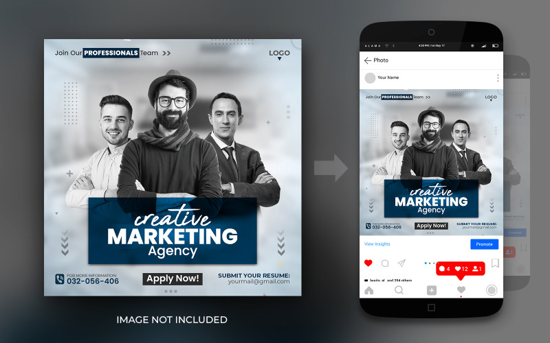 Digital marknadsföring Corporate Social Media Instagram- och Facebook-reklammall för reklamblad