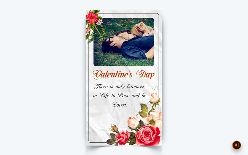 Plantilla de diseño de historia de Instagram para redes sociales de la fiesta del día de San Valentín-05