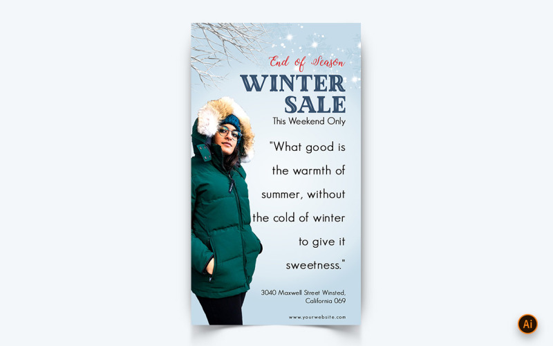 Предложение зимнего сезона Распродажа в социальных сетях Instagram Story Design-06