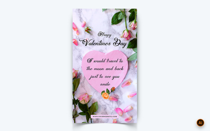Valentin-napi parti közösségi média Instagram történet tervezősablon-06