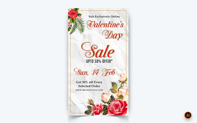 Valentines Day Party Sociální média Instagram Story Design šablona-01