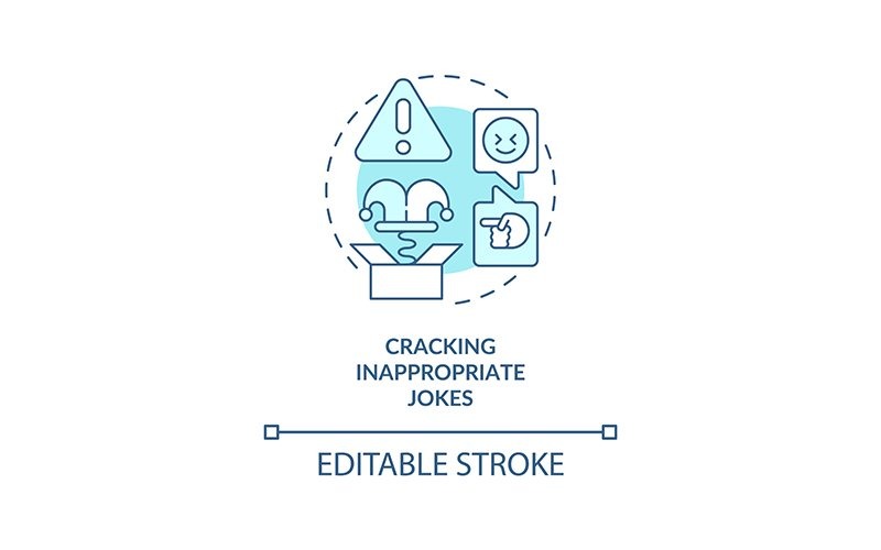 Cracking Inappropriate Jokes Turquoise Concept Icon