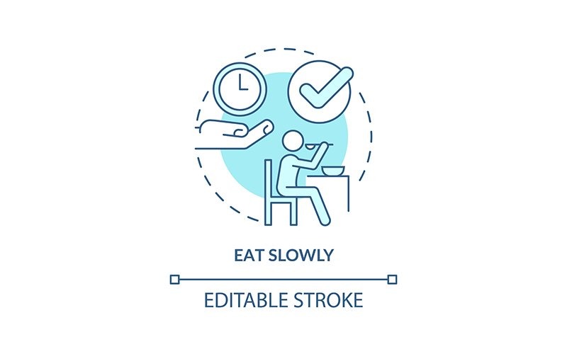 Eet langzaam turkoois conceptpictogram