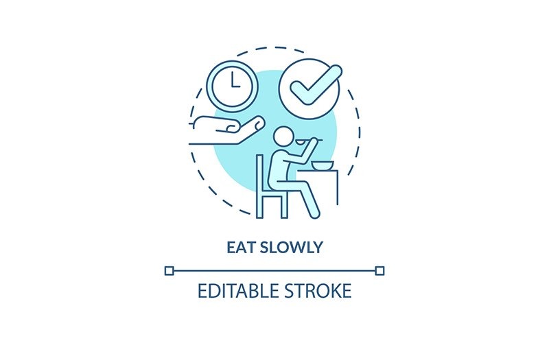 Jedz powoli turkusowa ikona koncepcji