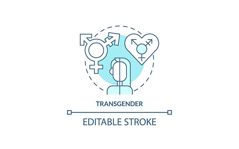 Transgender tyrkysový koncept ikona
