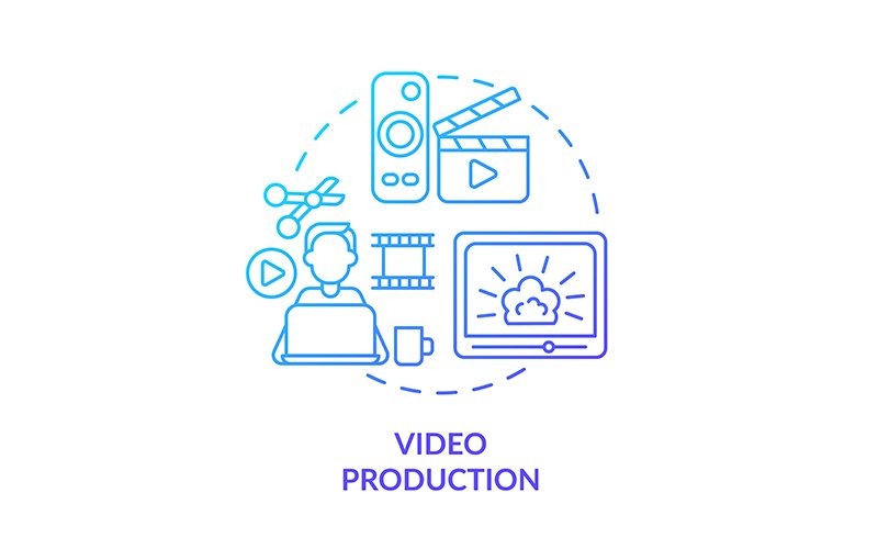 Video Prodüksiyon Mavi Degrade Kavram Simgesi